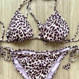 Victoria’s Secret Tassel triangle top and rushed string bottom bikini SET
